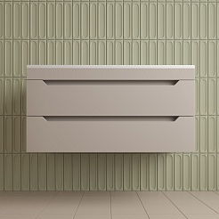 Style Line Тумба с раковиной Остин 100 подвесная крем – фотография-3